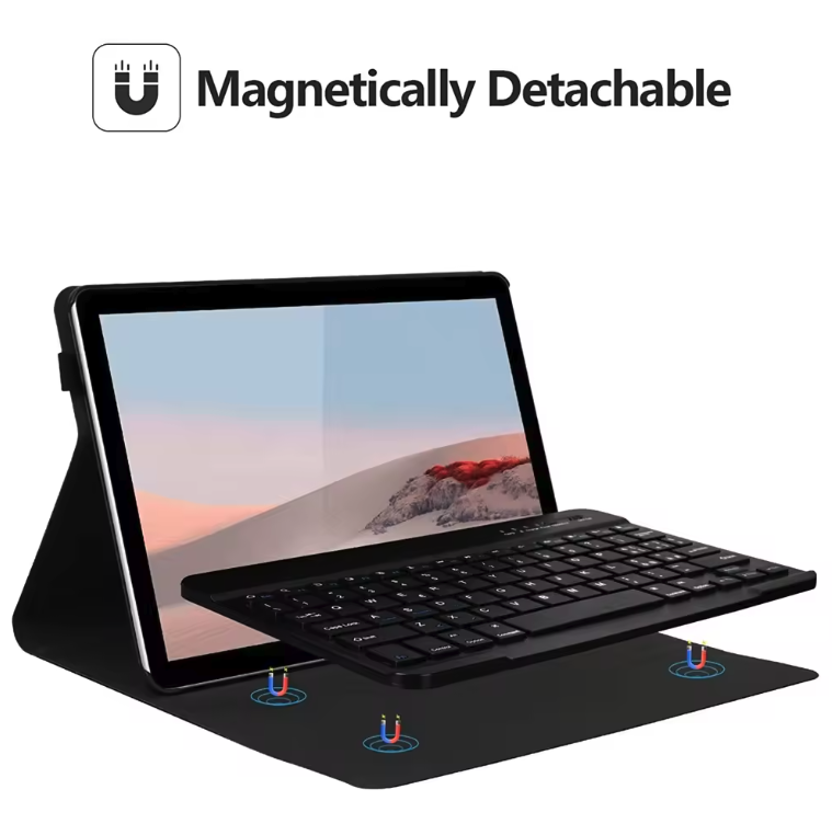 MLTIX 微軟 2018 Surface Go (10.5 吋) 鍵盤皮革保護套, 黑
