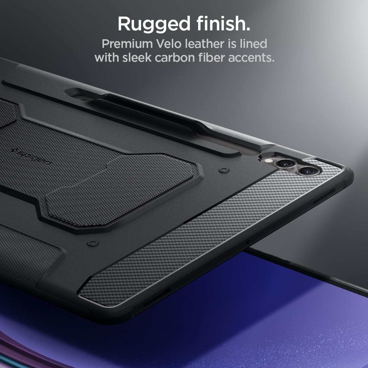 Spigen Rugged Armor Pro Galaxy Tab S9 FE (10.9 吋,2023) 軍規防摔保護殼, 黑