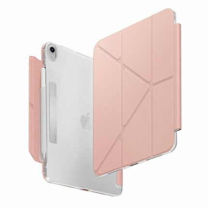 UNIQ Camden Click 含筆槽硬邊 iPad Air 11 吋 (第 7 代，2025，M3) 多功能極簡透明保護套, 粉色