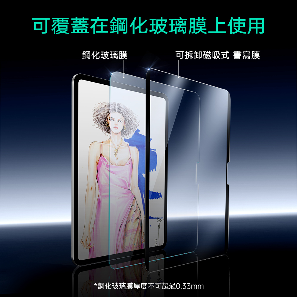 ESR 可拆式 2022 iPad Air 5 (10.9 吋) 磁吸類紙膜