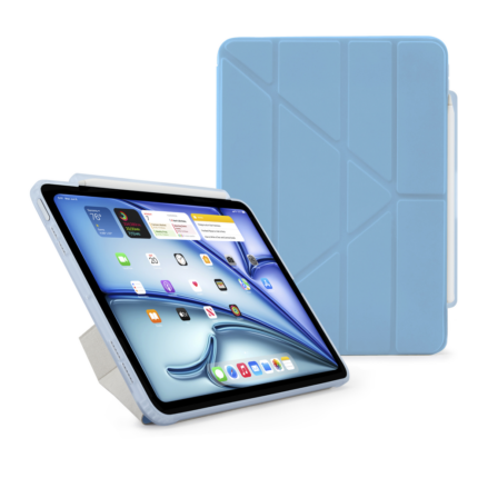 Pipetto Origami Pencil 2024 iPad Air 6 (11 吋, M2) 含筆槽保護殼, 天藍色