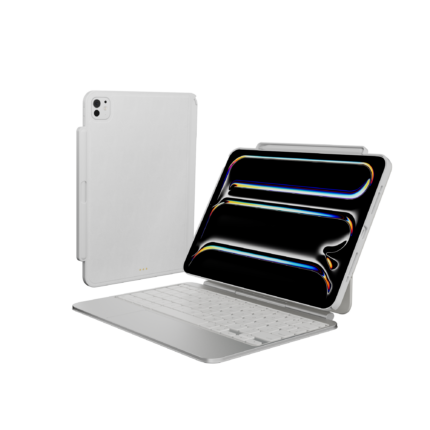 MAGEASY CoverBuddy iPad Pro 11 吋 (第 5 代，2024，M4) 磁吸保護殼- 支援 Apple 鍵盤  (本產品不含鍵盤), 白