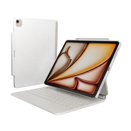 MAGEASY CoverBuddy iPad Air 13 吋 (第 1 代，2024，M2) 磁吸保護殼- 支援 Apple 鍵盤  (本產品不含鍵盤), 白
