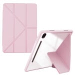 AHAStyle 透明背板 Galaxy Tab S9 FE (10.9 吋，2023) 含筆槽多角度保護殼, 粉色