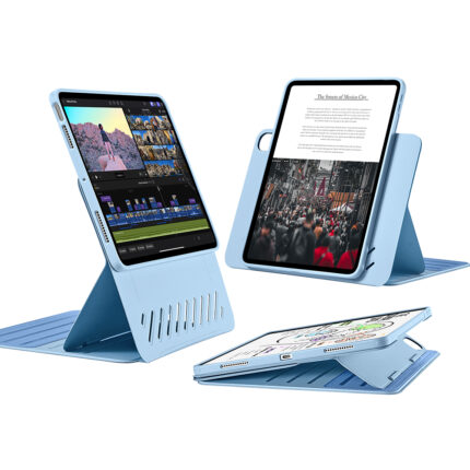 ESR 億色 眾置可升降 iPad Air 11 吋 (第 6 代，2024，M2) 可拆式平板保護殼, 清新藍