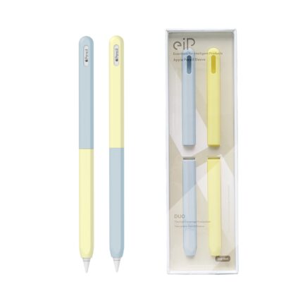 eip 兩截式超薄矽膠 Apple Pencil 2代 觸控筆筆套 - 兩入組, 藍/黃
