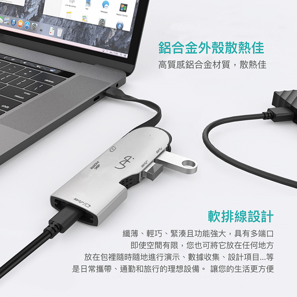 VAP Dual 5 in 1 HUB USB-C 5合1 雙 USB-C 集線器