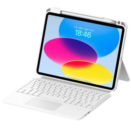 MLTIX 可直立多角度 iPad 11 吋 (第 11 代，2025，A16) 含筆槽鍵盤保護殼 - 繁體, 白