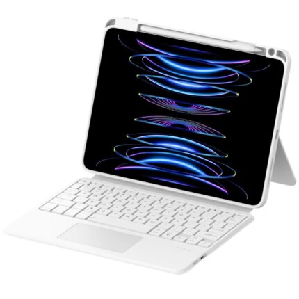 MLTIX 可直立多角度 2024 iPad Pro (11吋, M4) 含筆槽鍵盤保護殼 - 繁體, 白