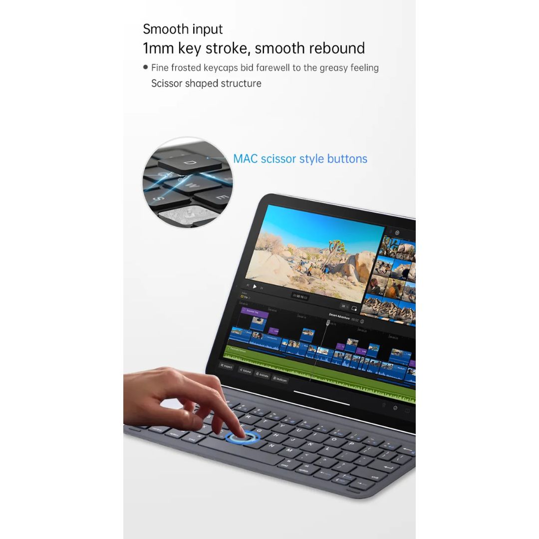 MLTIX MX-400 輕巧磁吸 2024 iPad Air 6 (11 吋, M2) 聰穎雙面夾鍵盤 - 繁體, 黑
