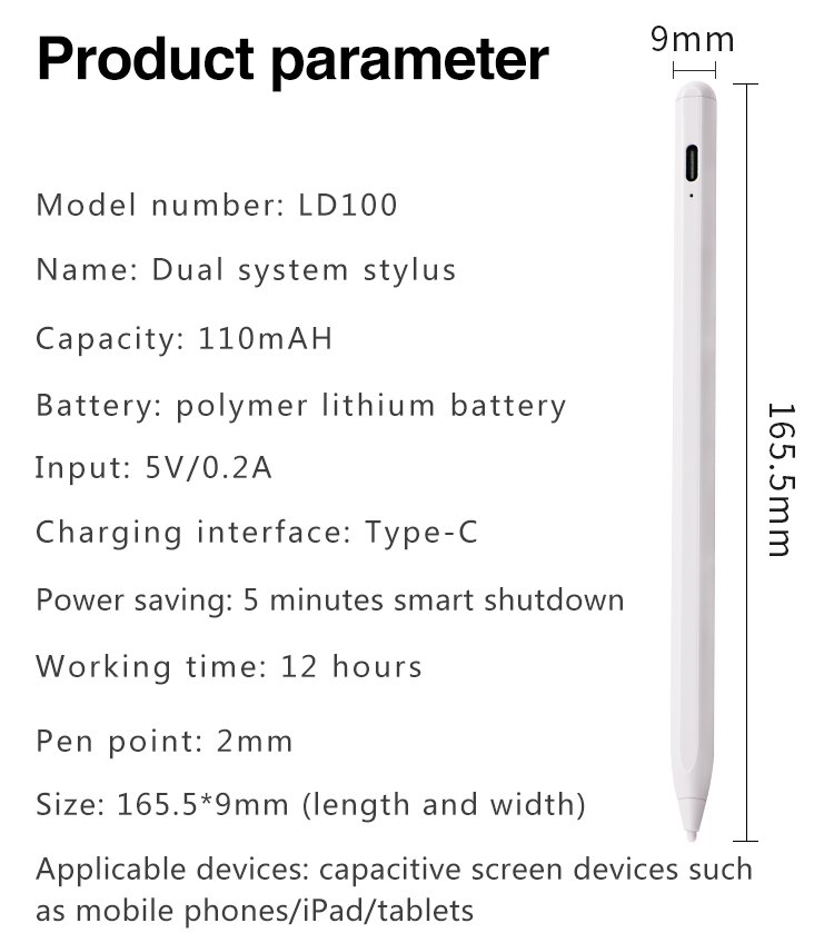 MLTIX M2 平板手機萬用觸控筆 - 支援 2010 ~ 2022 年間的 iPad (不含 iPad 10) / Tab A 系列, 白