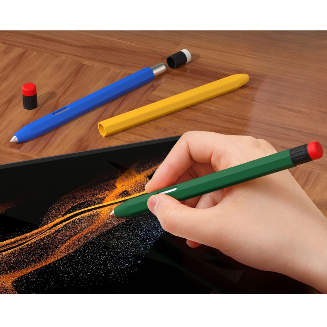 MLTIX 復古鉛筆款 Samsung S Pen 矽膠觸控筆套, 黃