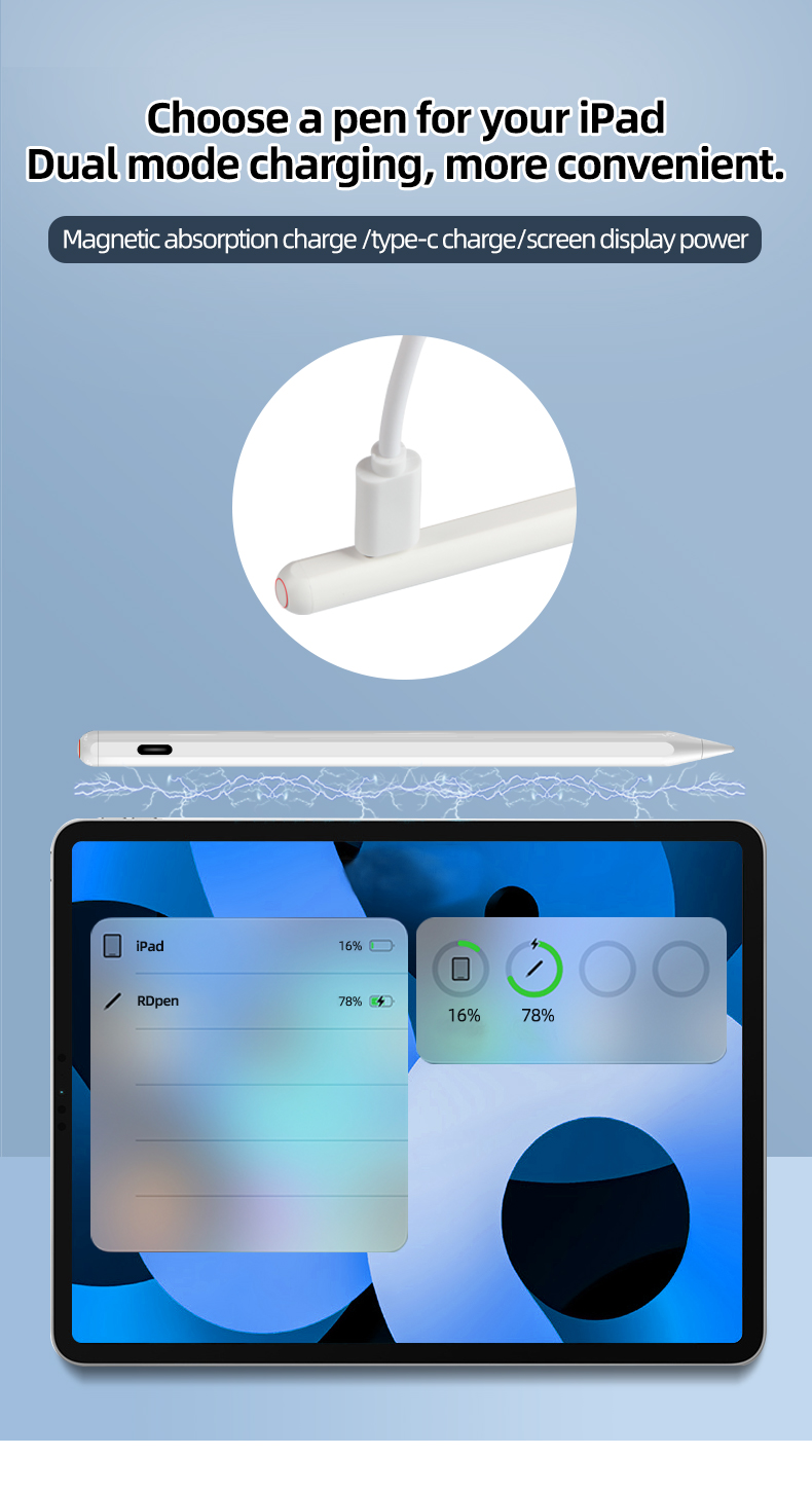 MLTIX X Pen Pro 書寫繪圖款 iPad 主動式觸控筆 - 贈送磁吸充電棒, 白