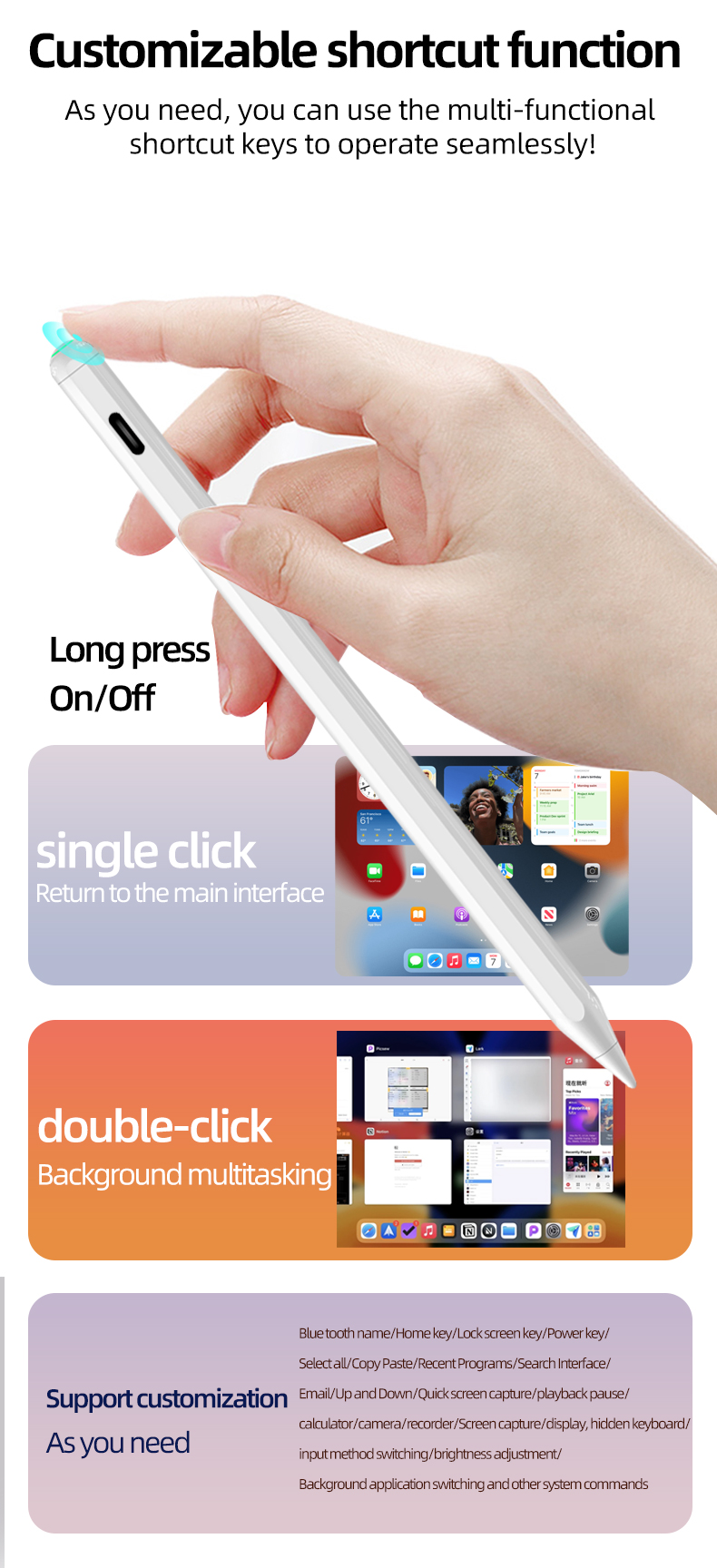MLTIX X Pen Pro 書寫繪圖款 iPad 主動式觸控筆 - 贈送磁吸充電棒, 白