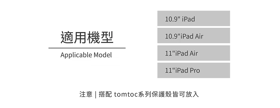 tomtoc 多功能硬殼 11吋包 手拿平板收納包 - 擴增版, 黑
