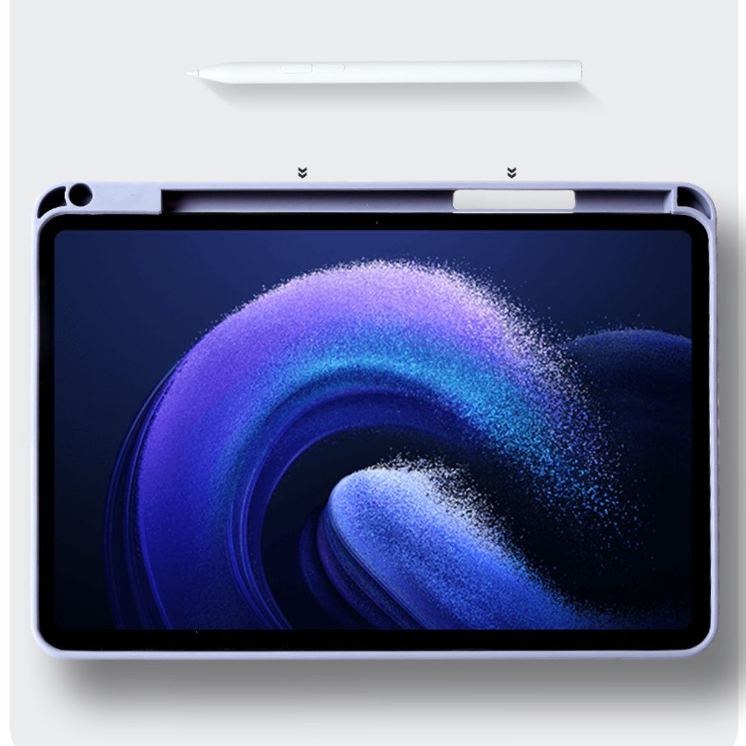 MLTIX 三折筆槽款 Xiaomi Pad 6 Pro (11 吋,2023) 透明背板蓋保護殼, 天空藍