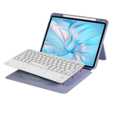 MLTIX C260 直立可拆 iPad 10.9 吋 (第 10 代，2022) 含筆槽三合一鍵盤保護殼 - 繁體, 霧霾藍