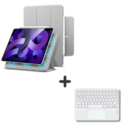 MLTIX 輕巧磁吸式 iPad Air 13 吋 (第 1 代，2024，M2) 雙面夾含觸控板藍牙鍵盤組 - 繁體, 銀河灰