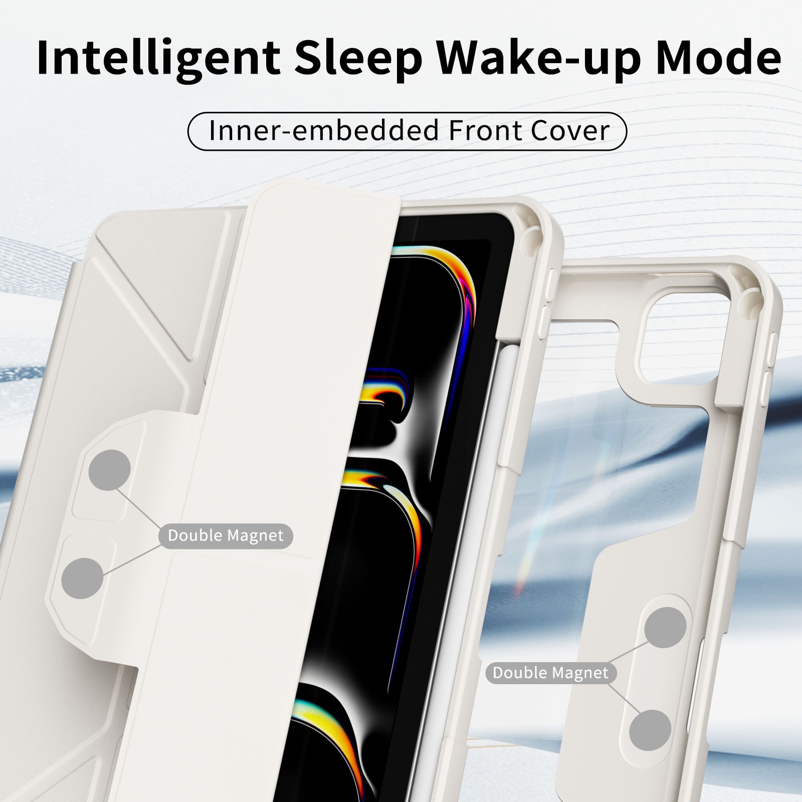 MLTIX MA-Y 可直立防摔 iPad Air 11 吋 (第 6 代,2024,M2) 抗彎透明背板保護殼, 紫