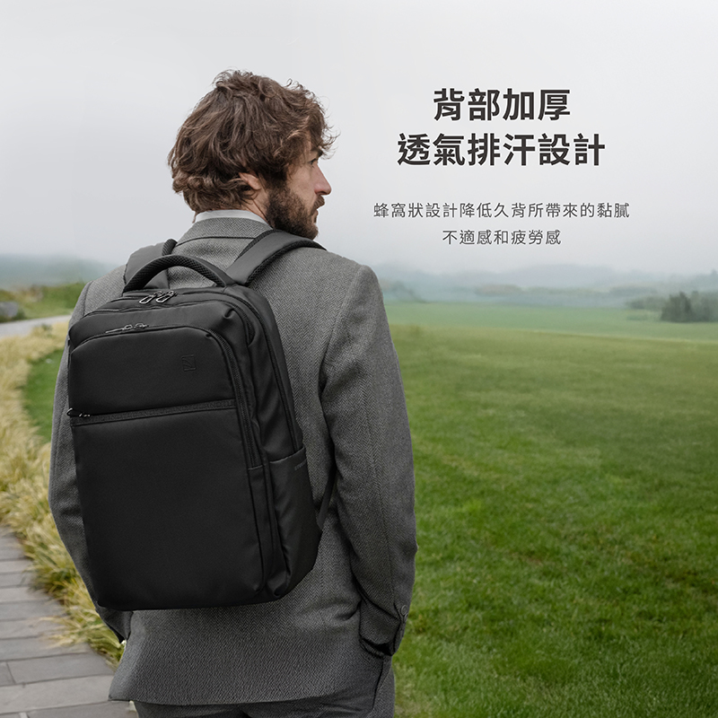 Tucano Marte Gravity 16吋包 城市機能人體工學後背包, 黑
