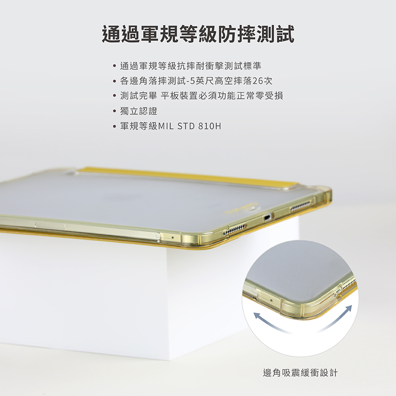 Tucano Satin 軍規防摔 iPad Pro 11 吋 (第 5 代,2024,M4) 透明背板保護殼, 午夜藍