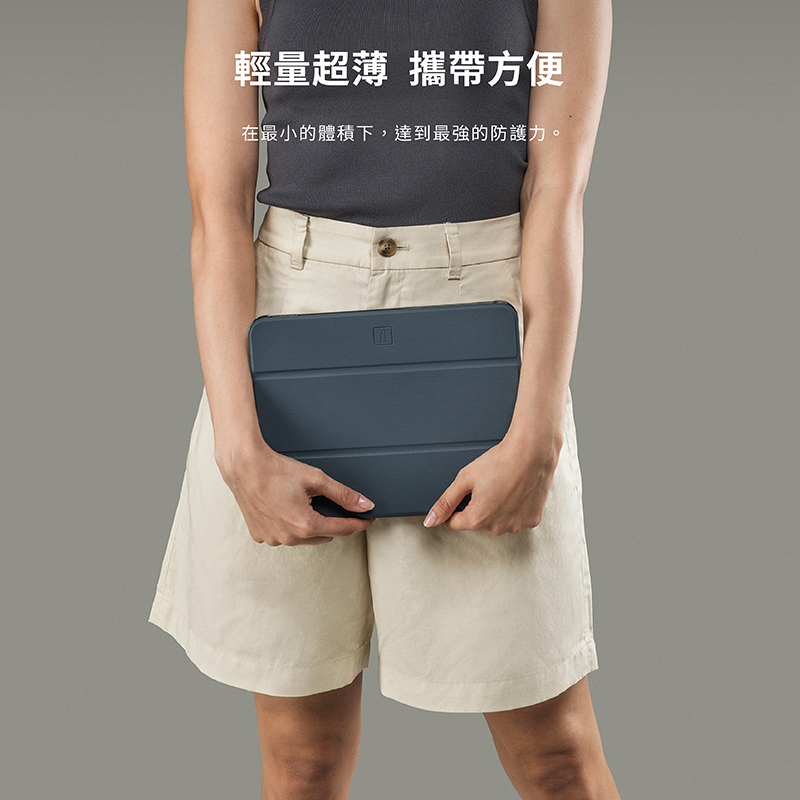 Tucano Satin 軍規防摔 iPad Pro 11 吋 (第 5 代,2024,M4) 透明背板保護殼, 午夜藍