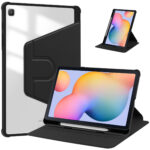 MLTIX S360 含筆槽防摔 Galaxy Tab A9 (8.7 吋，2024) 透明背板旋轉保護殼, 黑