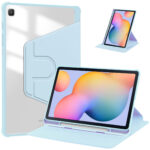 MLTIX S360 含筆槽防摔 Galaxy Tab S6 Lite (10.4 吋，2022) 透明背板旋轉保護殼, 冰藍