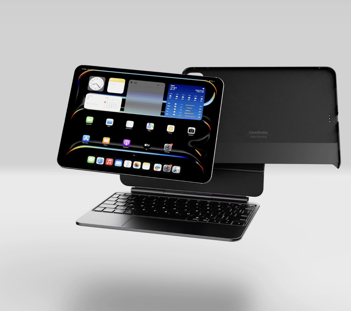 MAGEASY CoverBuddy Lite iPad Pro 12.9 吋 (第 5 代,2021,M1) 磁吸保護殼 - 支援 Apple 鍵盤 (本產品不含鍵盤), 黑