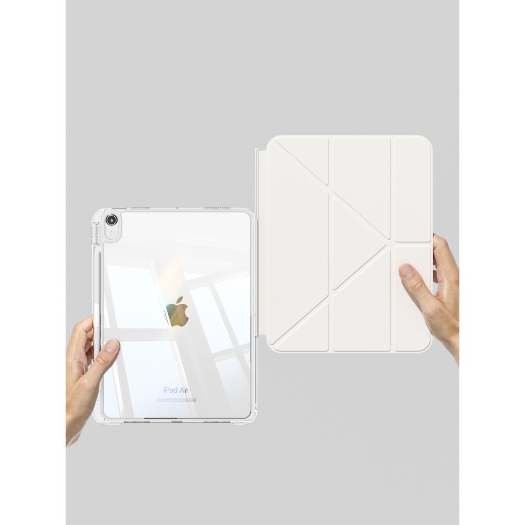 MLTIX MZH 可拆卸插槽式 iPad Pro 11 吋 (第 5 代，2024，M4) 多角度含筆槽透明被蓋保護殼, 冰藍
