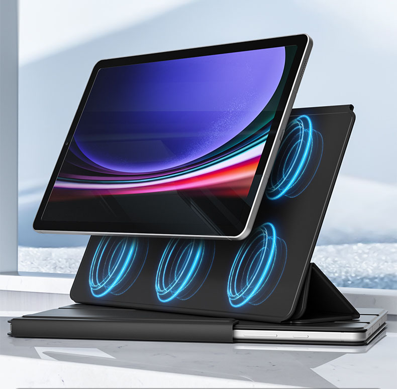 MLTIX MT2 磁吸可拆式 Galaxy Tab S9+ (12.4 吋,2023) 聰穎雙面夾保護套, 黑