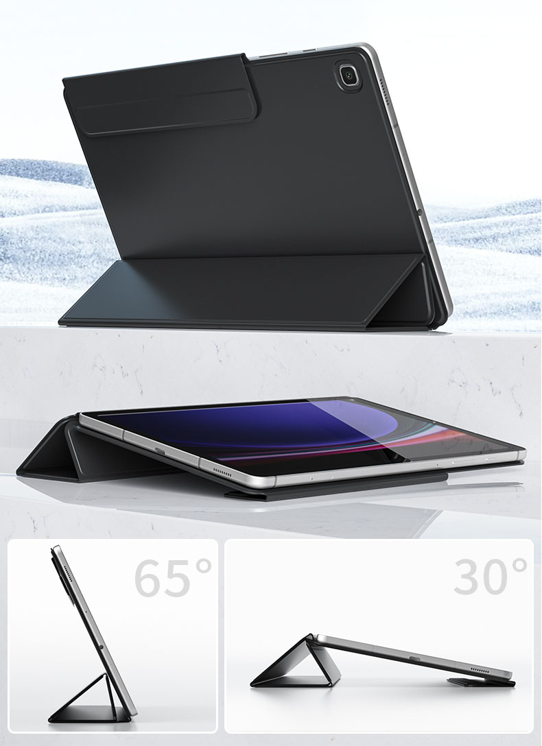 MLTIX MT2 磁吸可拆式 Galaxy Tab S9+ (12.4 吋,2023) 聰穎雙面夾保護套, 黑