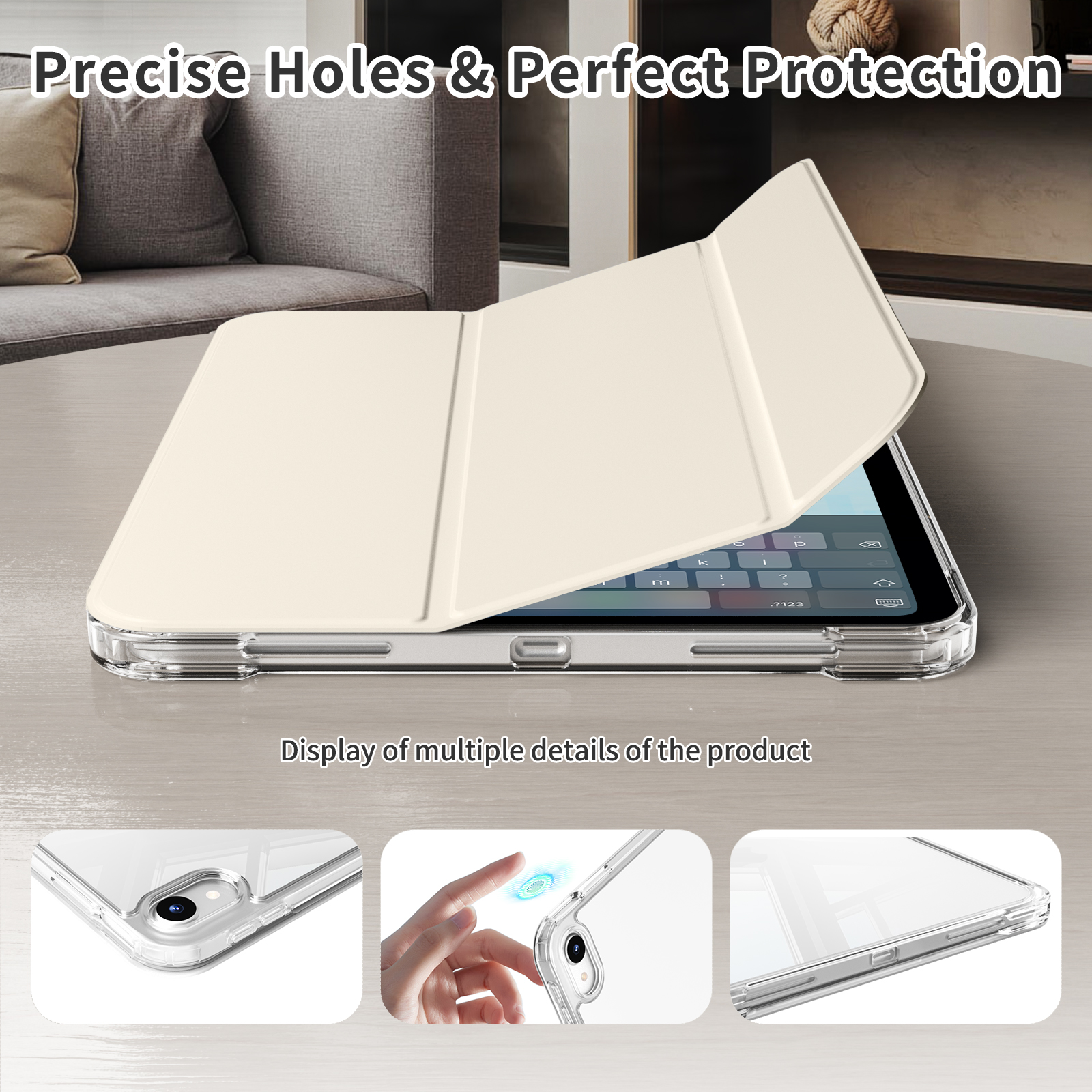 MLTIX MZH3 可拆卸插槽式 iPad 10.9 吋 (第 10 代,2022) 軟邊透明被蓋保護殼, 淺綠色