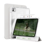 MLTIX MZH3 可拆卸滑軌 iPad 11 吋 (第 11 代，2025，A16) 含筆槽透明背蓋保護殼, 淺灰