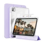 MLTIX MZH3 可拆卸滑軌 iPad Pro 12.9 吋 (第 5 代，2021，M1) 含筆槽透明背蓋保護殼, 紫