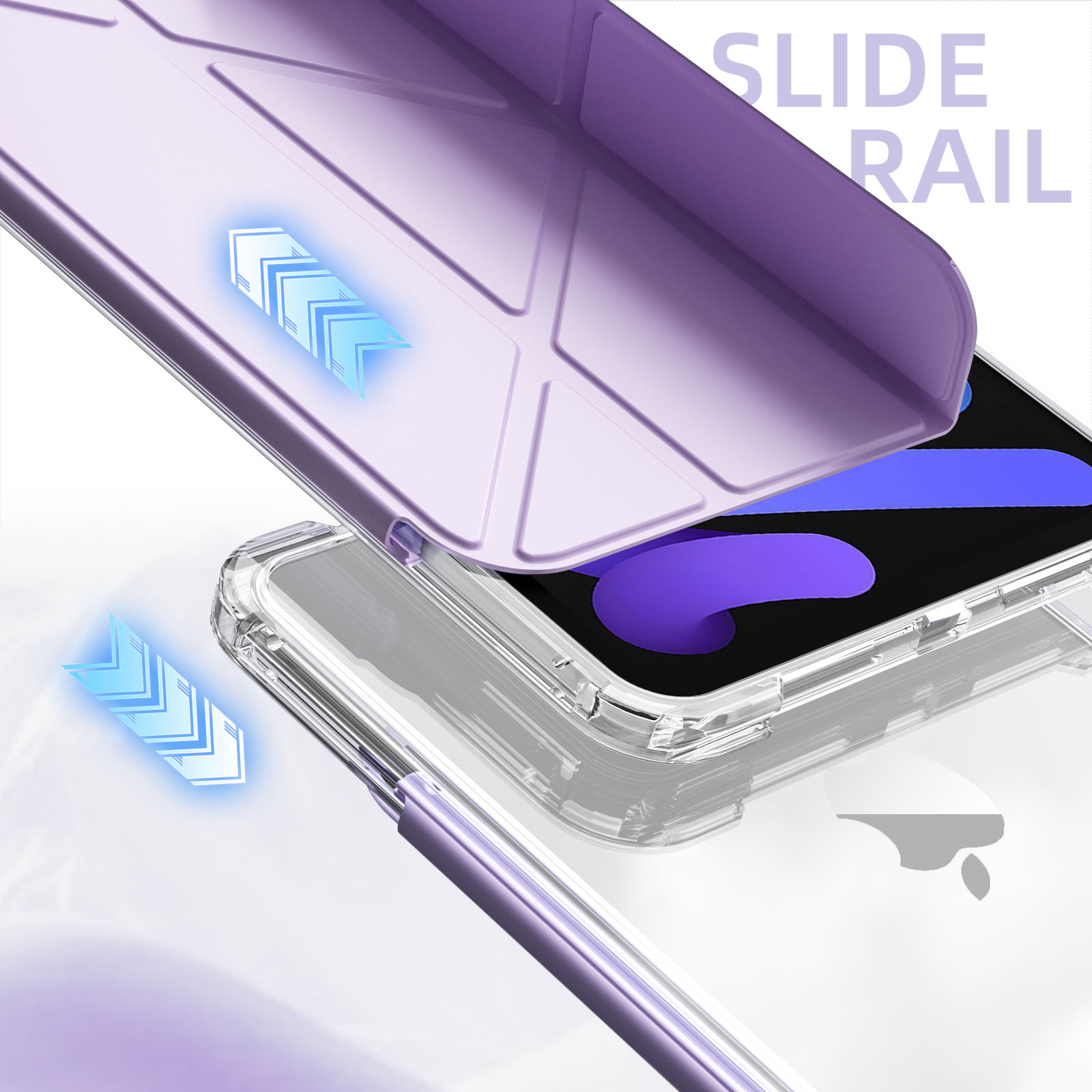 MLTIX MZH 可拆卸插槽式 iPad Pro 11 吋 (第 1 代，2018) 多角度透明被蓋保護殼, 黑