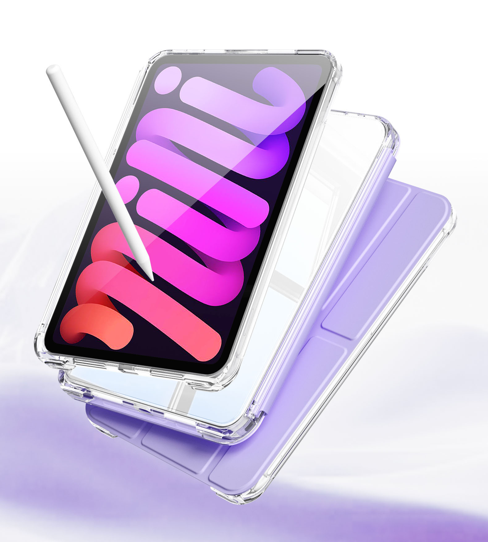 MLTIX MZH 可拆卸插槽式 iPad Pro 11 吋 (第 1 代，2018) 多角度透明被蓋保護殼, 黑