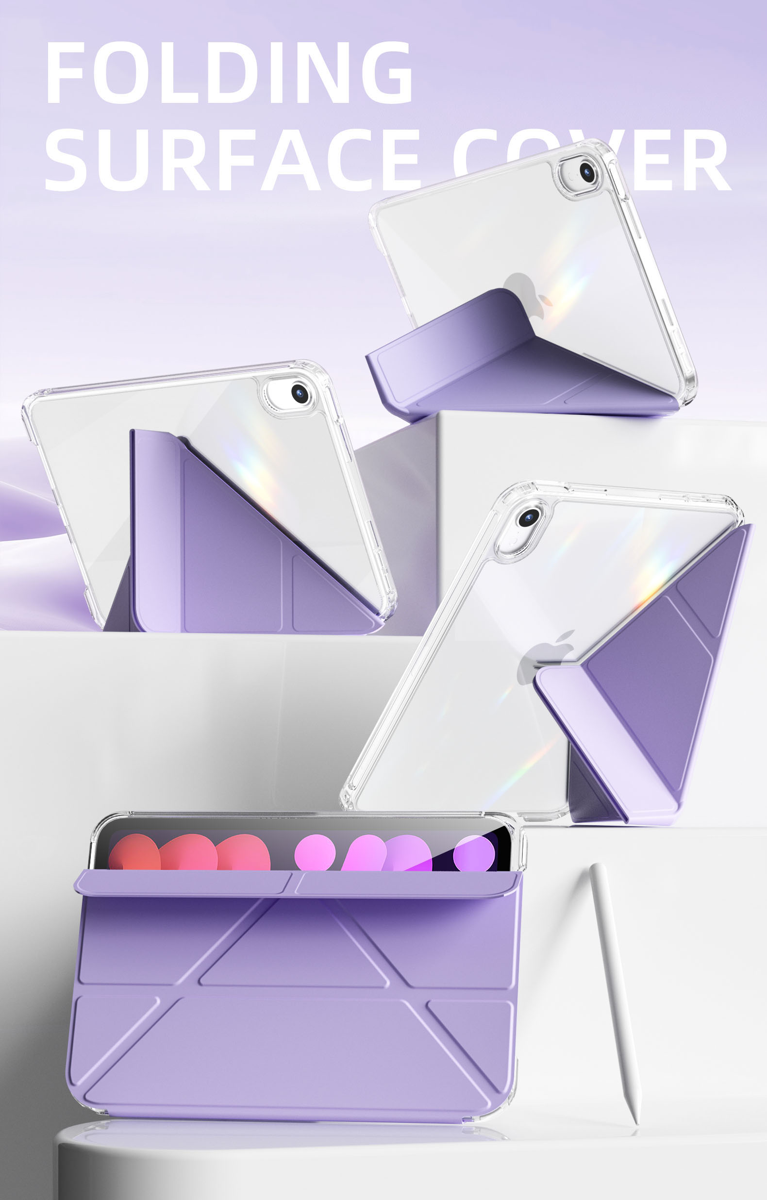 MLTIX MZH 可拆卸插槽式 iPad Pro 11 吋 (第 1 代，2018) 多角度透明被蓋保護殼, 黑