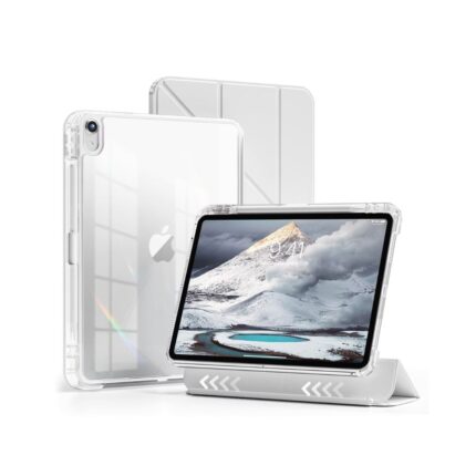 MLTIX MZH 可拆卸插槽式 iPad Pro 11 吋 (第 5 代，2024，M4) 多角度含筆槽透明被蓋保護殼, 淺灰