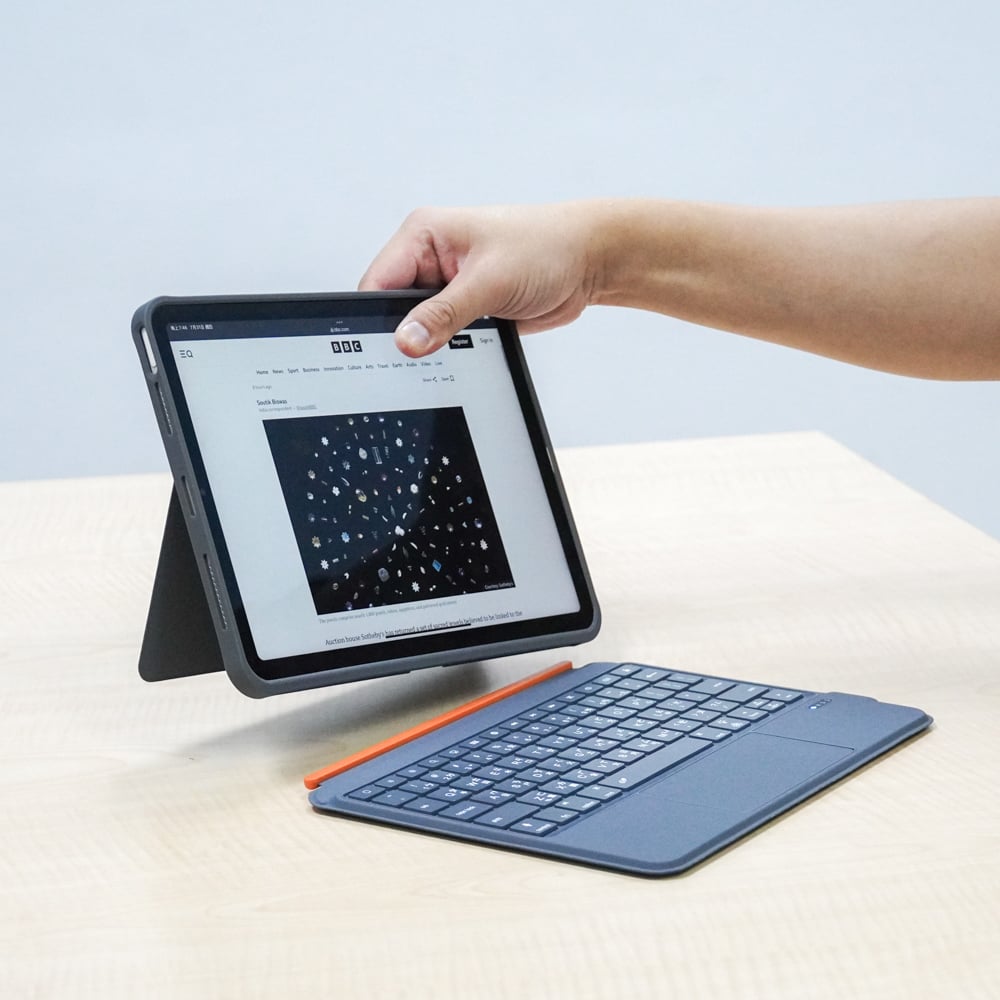 MLTIX MCK Pro 可直立抗彎曲 iPad Air 13 吋 (第 3 代,2026,M4) 可拆式防摔鍵盤保護殼 - 繁體, 霧灰