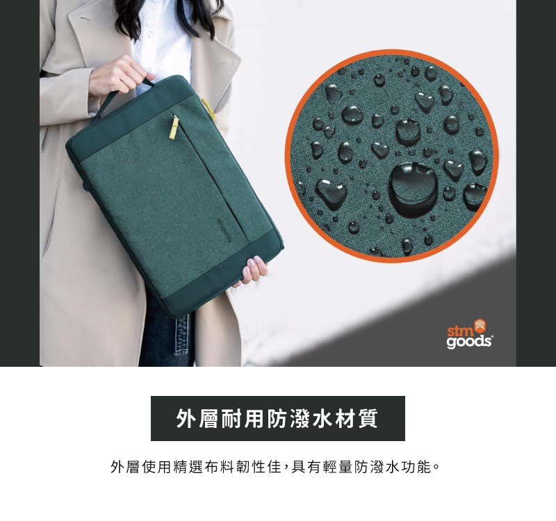 STM Kin sleeve 16吋包 筆電內襯包, 黑灰色