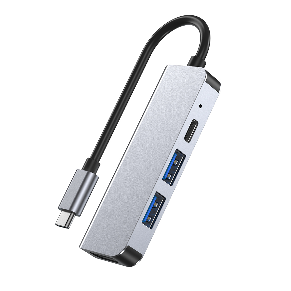 MLTIX 四合一 多功能 支援 USB-C Hub-2011 集線器, 銀色