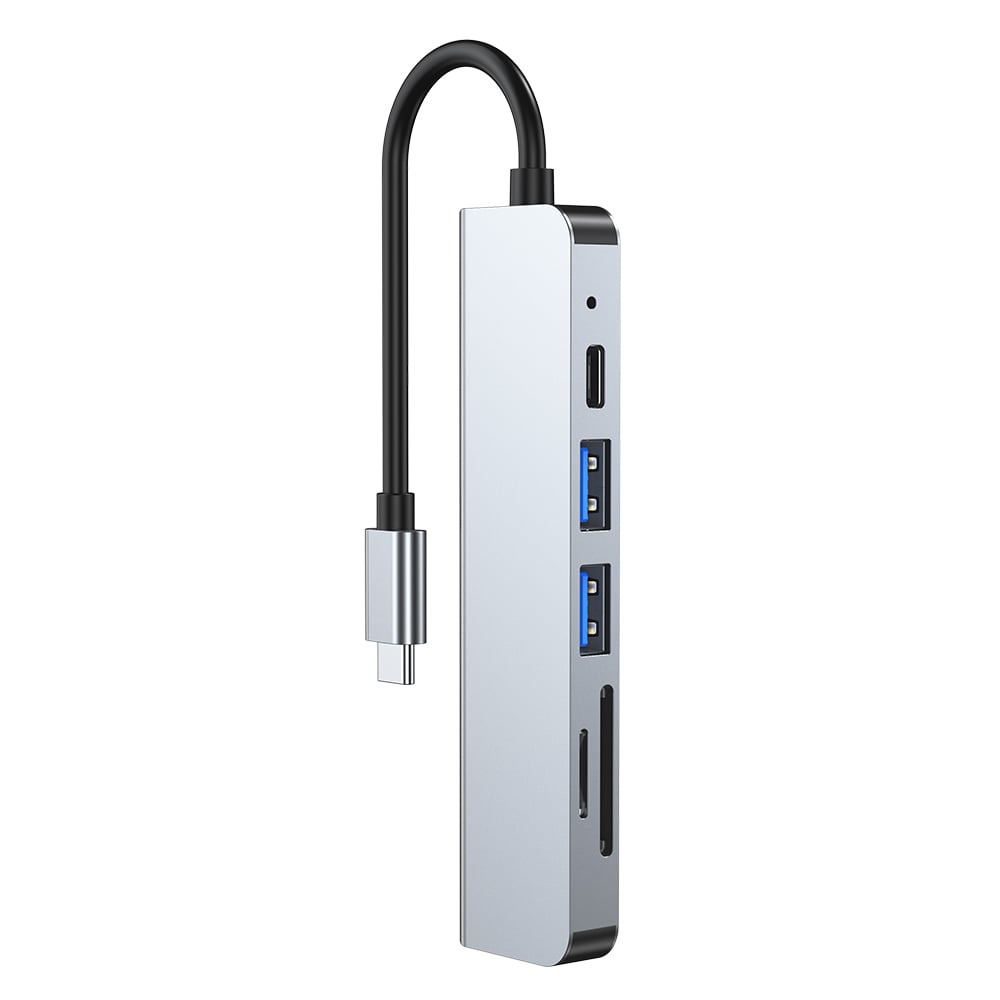MLTIX 六合一 多功能 支援 USB-C Hub-2010 集線器, 銀色