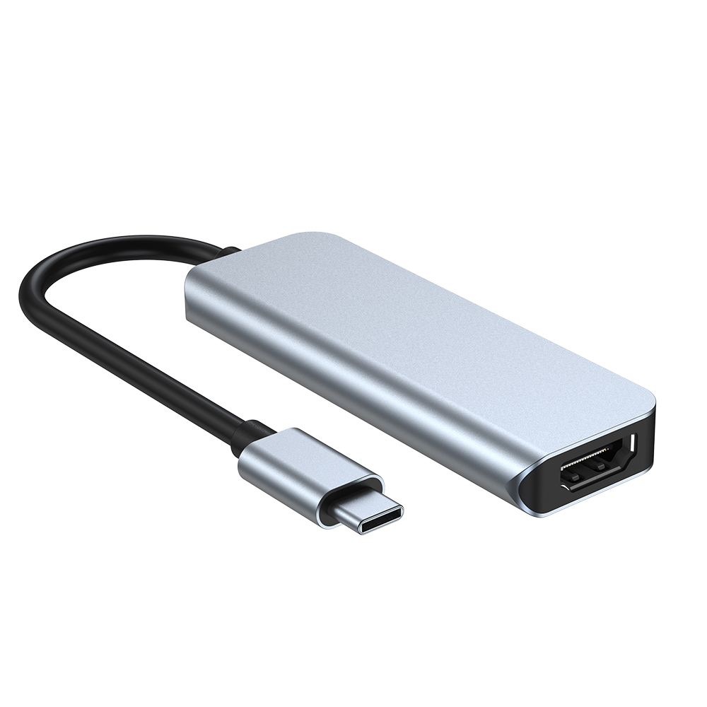 MLTIX 四合一 多功能 支援 USB-C Hub-2011 集線器, 銀色