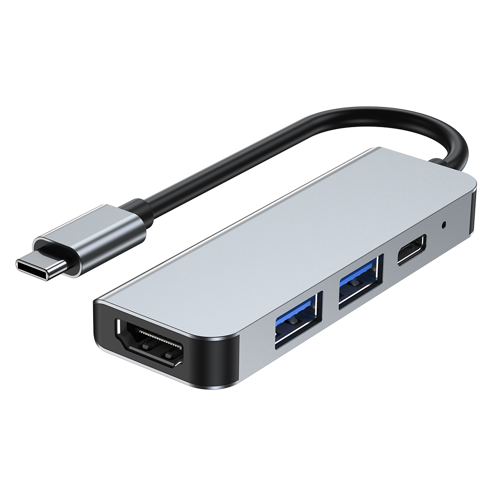 MLTIX 四合一 多功能 支援 USB-C Hub-2011 集線器, 銀色