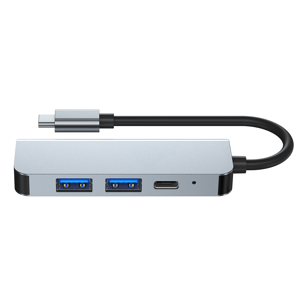 MLTIX 四合一 多功能 支援 USB-C Hub-2011 集線器, 銀色
