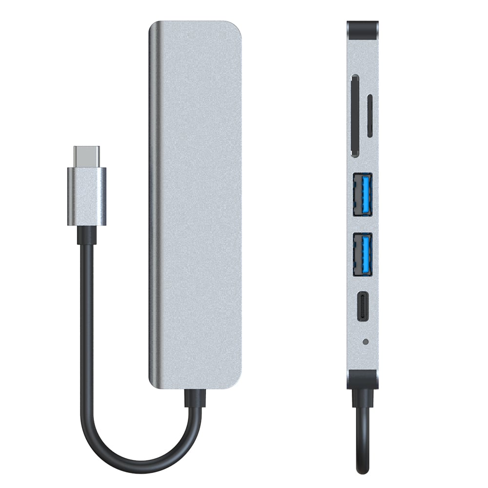 MLTIX 六合一 多功能 支援 USB-C Hub-2010 集線器, 銀色
