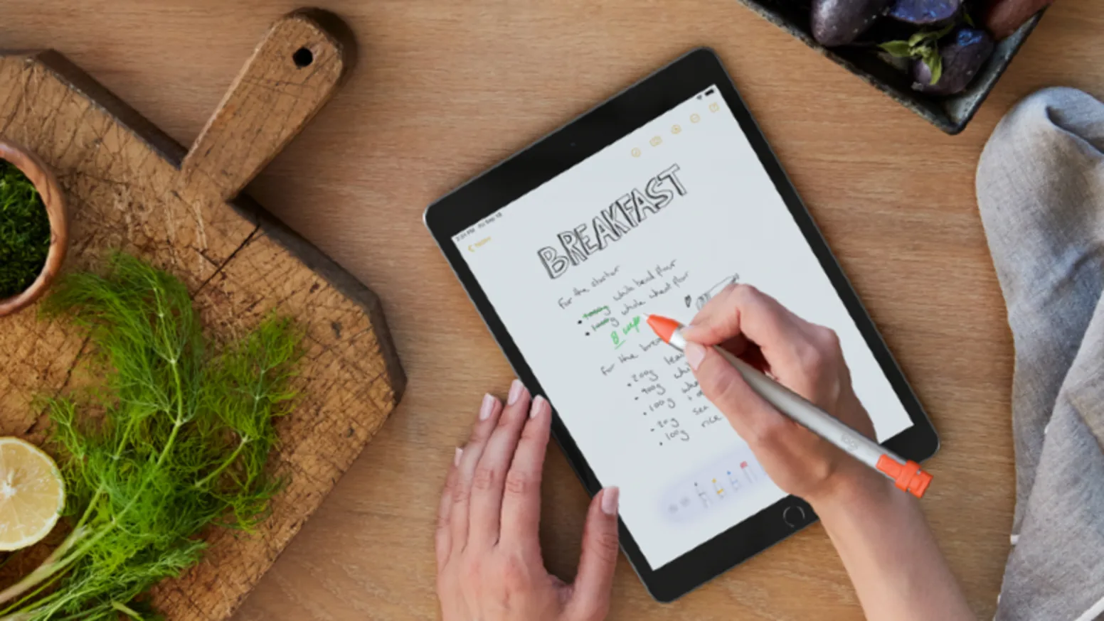 Logitech Crayon 2018 ~ 2026 年間的 iPad (不含 mini 7) iPad 多功能數位筆( 教育版 ), 橘