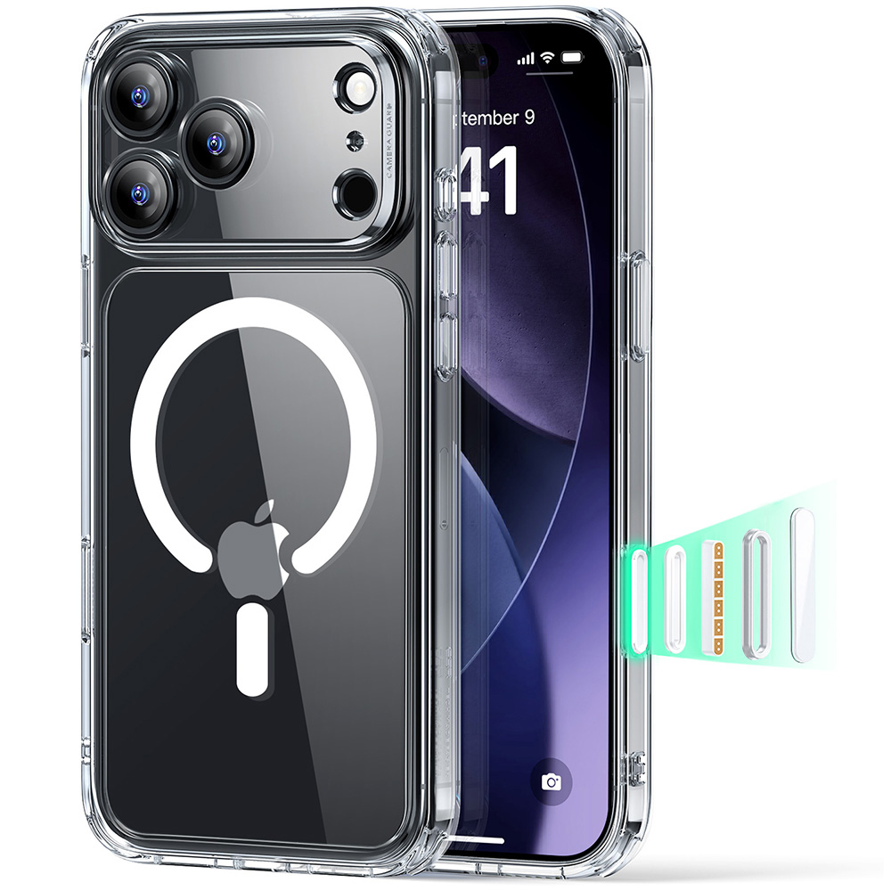 剔透白-3 ESR 億色 磁吸巧匯系列 iPhone 17 Pro (6.3 吋,2025) 手機保護殼 ( 按鍵款 ), 透白:圖片 1