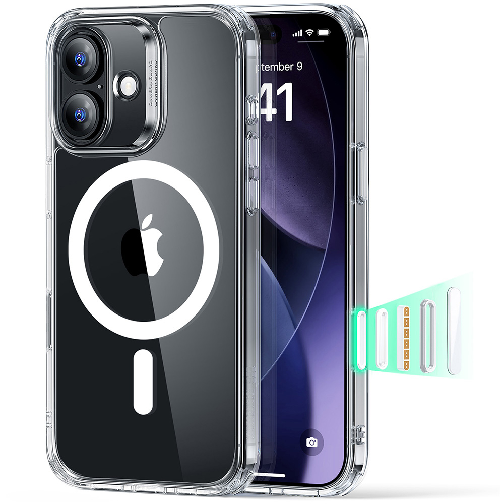 剔透白-3 ESR 億色 磁吸巧匯系列 iPhone 17 (6.3 吋,2025) 手機保護殼 ( 按鍵款 ), 透白:圖片 1